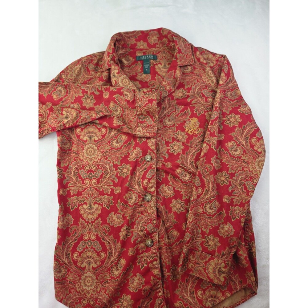 Lauren Ralph Lauren  Women's Medium‎ Floral Paisley Long Sleeve Pajama Top